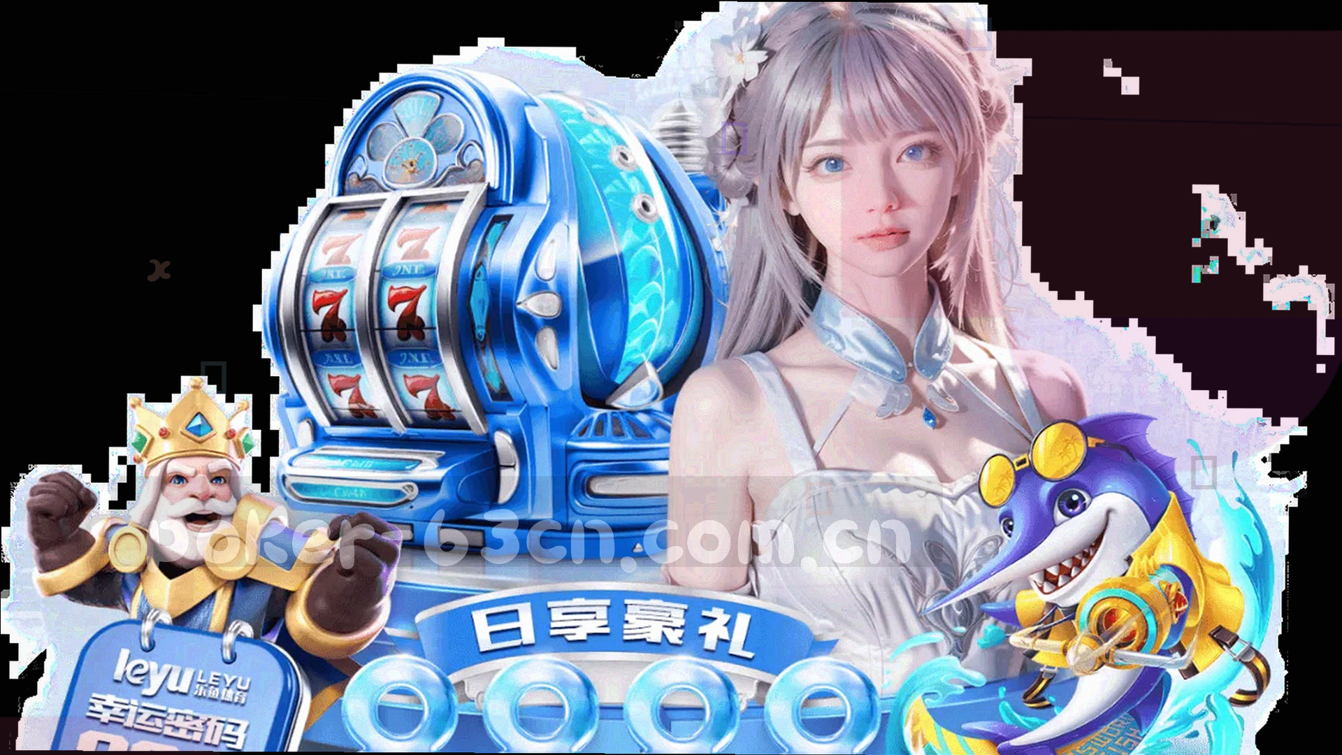 俯视牌桌，扑克牌与筹码整齐排列，光线映衬金属质感